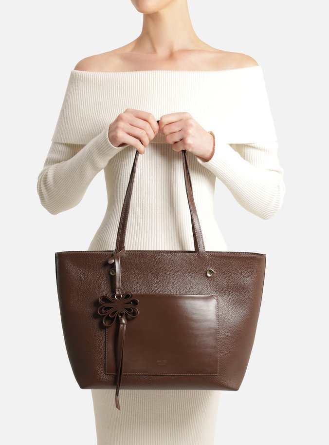 Bolsa Shopping Marrom Grande Bolso Frontal Charm