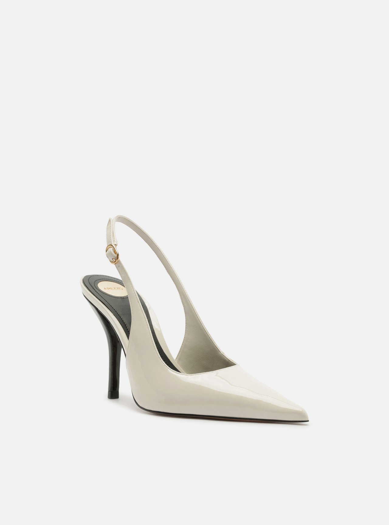 Scarpin Branco Salto Fino Fivela Slingback — foto 2