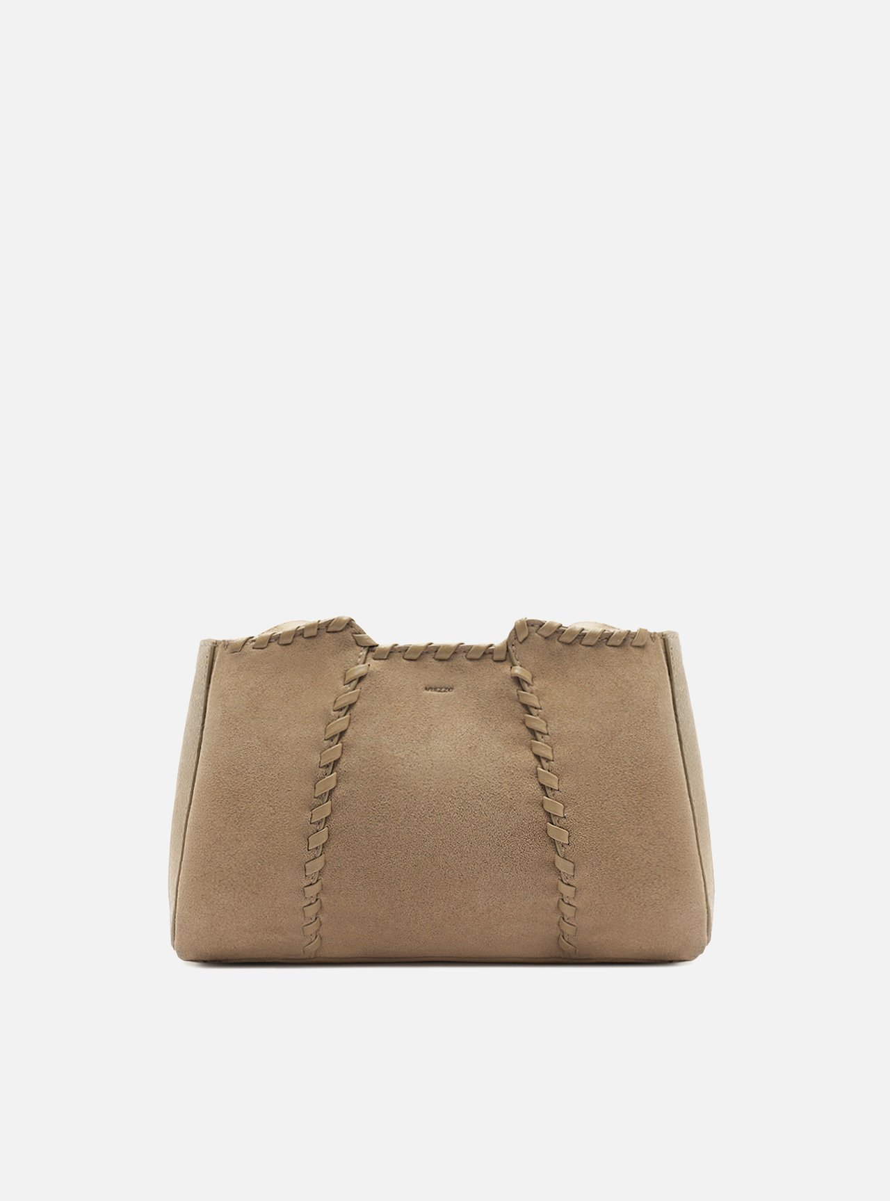 Bolsa Tiracolo Marrom Couro Média Trançada — foto 1