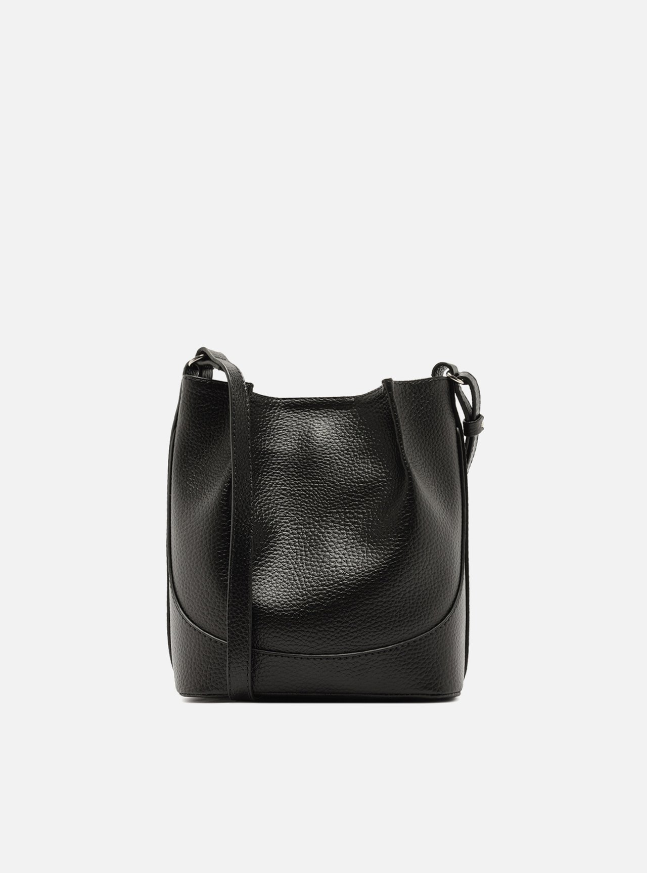 Bolsa Bucket Preta Pequena Granulada — foto 3