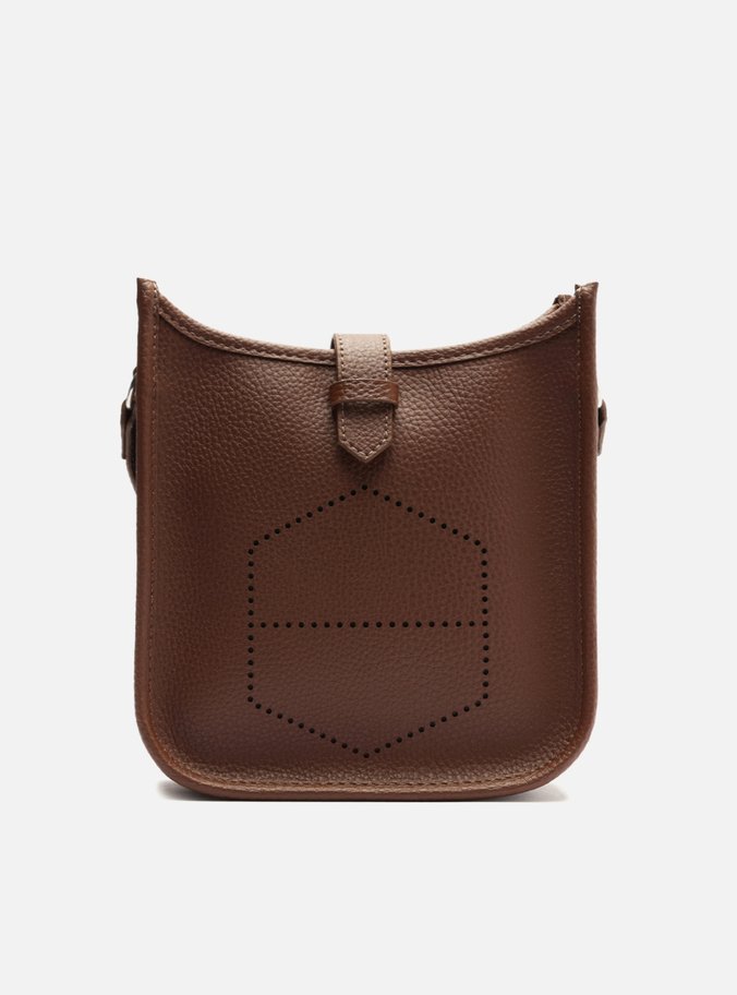Bolsa Tiracolo Marrom Média Logo Perfurado