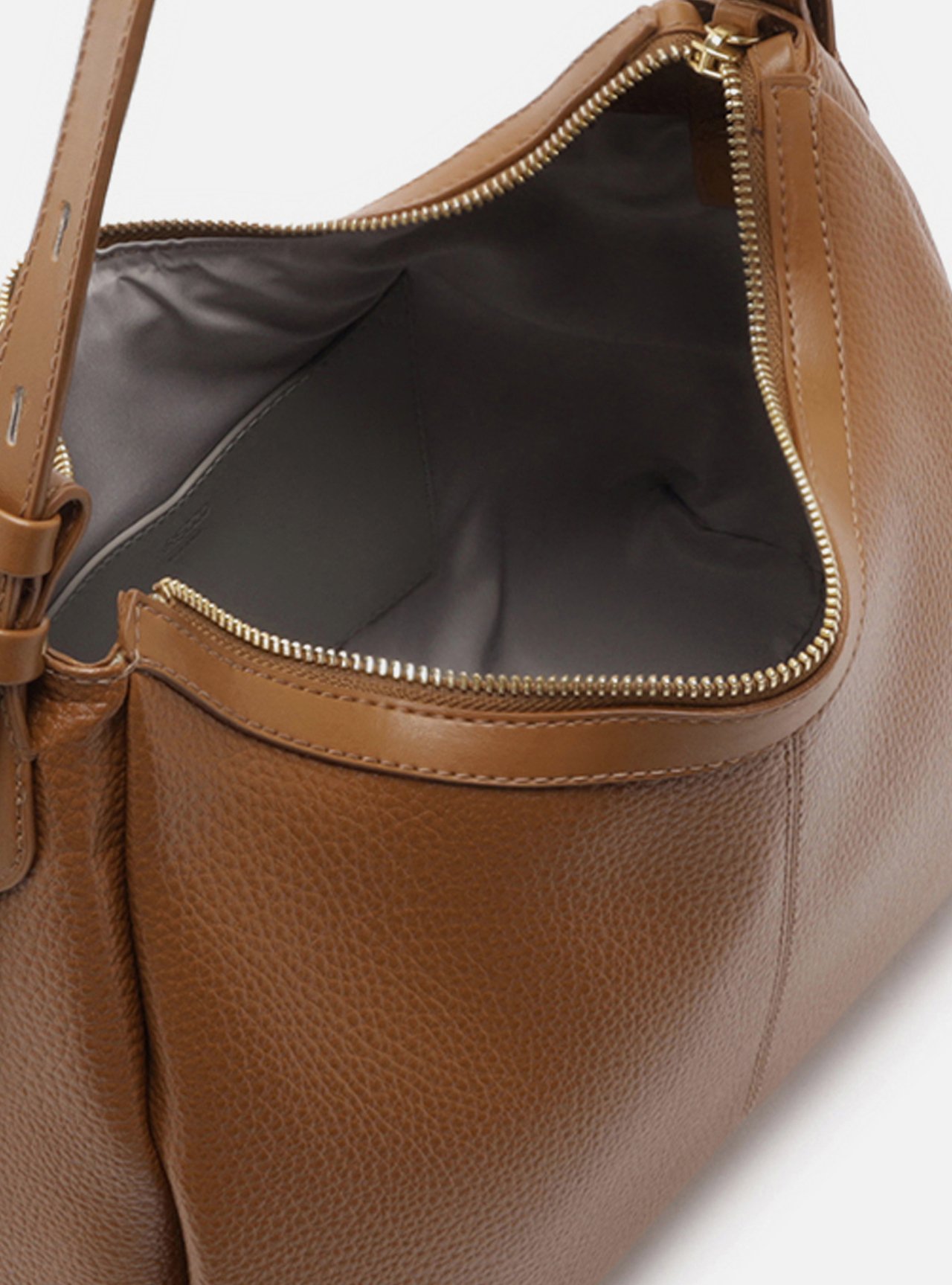 Bolsa Hobo Marrom Grande Texturizada Básica — foto 4