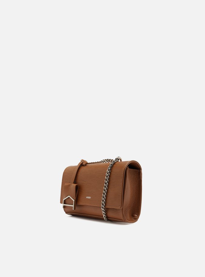 Bolsa Tiracolo Marrom Cúrcuma Couro Abraccio Pequena