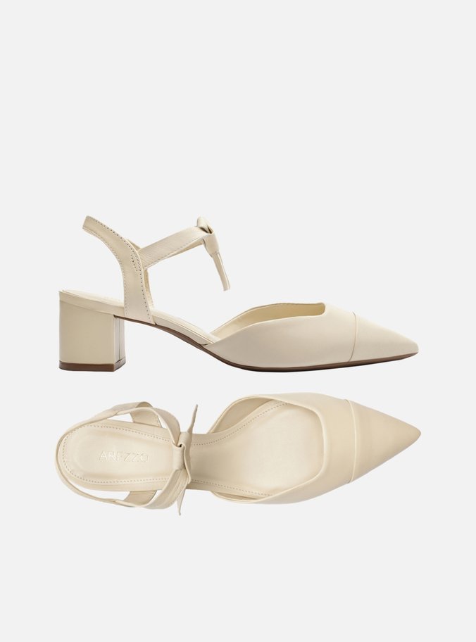 Scarpin Off-White Salto Bloco Amarração