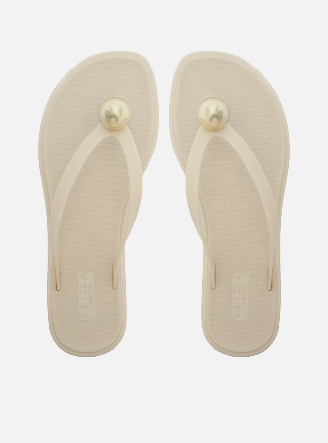Chinelo Branco Jelly Glow Esfera Metal
