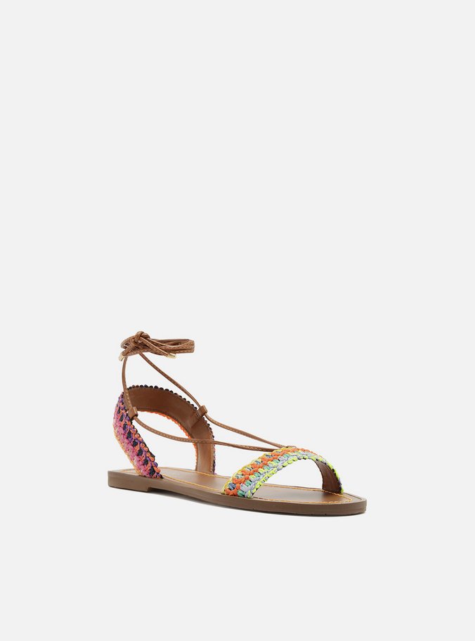 Sandália Crochê Multicolorida Amarração