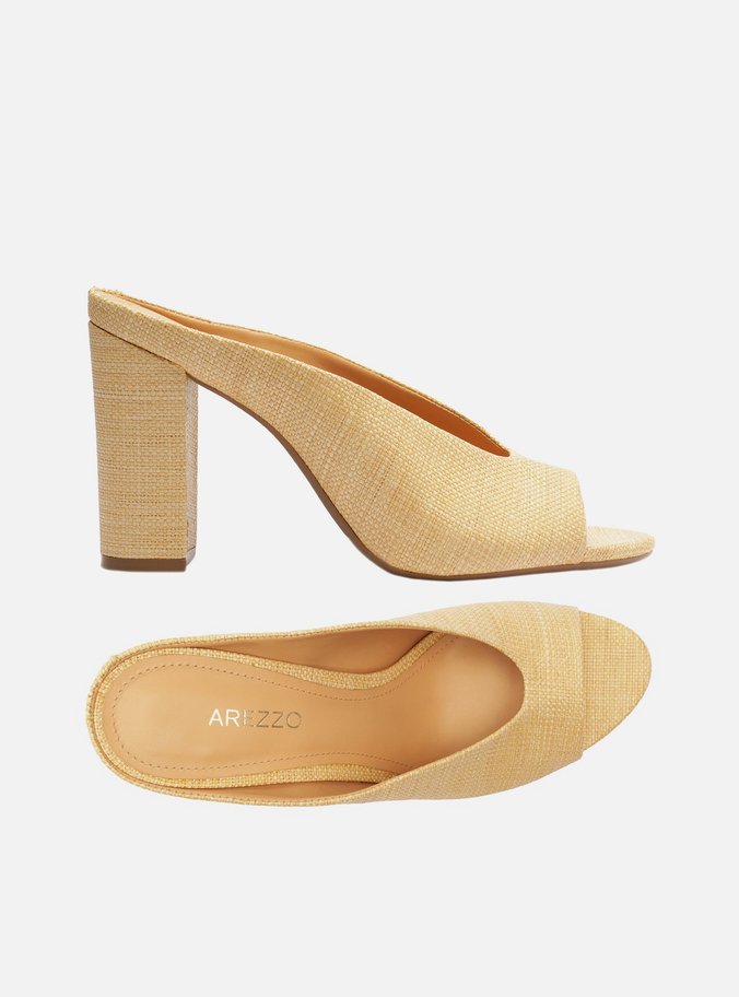 Mule Bege Natural Salto Bloco