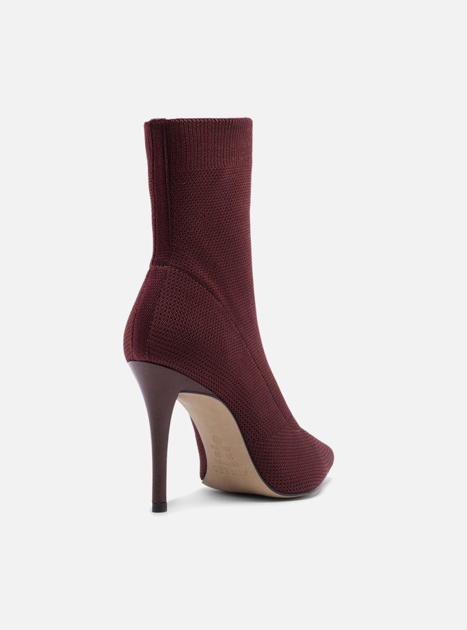 Skinny Boot Vinho Knit Salto Alto Helena