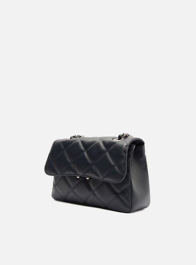 Bolsa Tiracolo Azul Couro Mizz Média