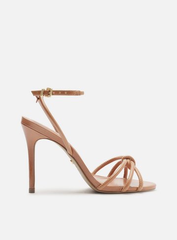 Sandália Marrom Salto Fino Custom Anklet