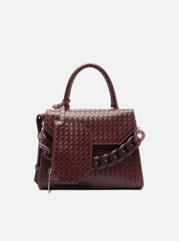 Arezzo — Bolsa Satchel Bordô Iara Média Tressê