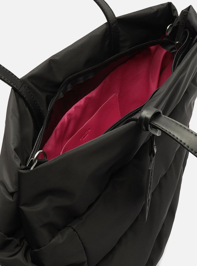 Bolsa Shopping Preta Nylon Gigi Grande