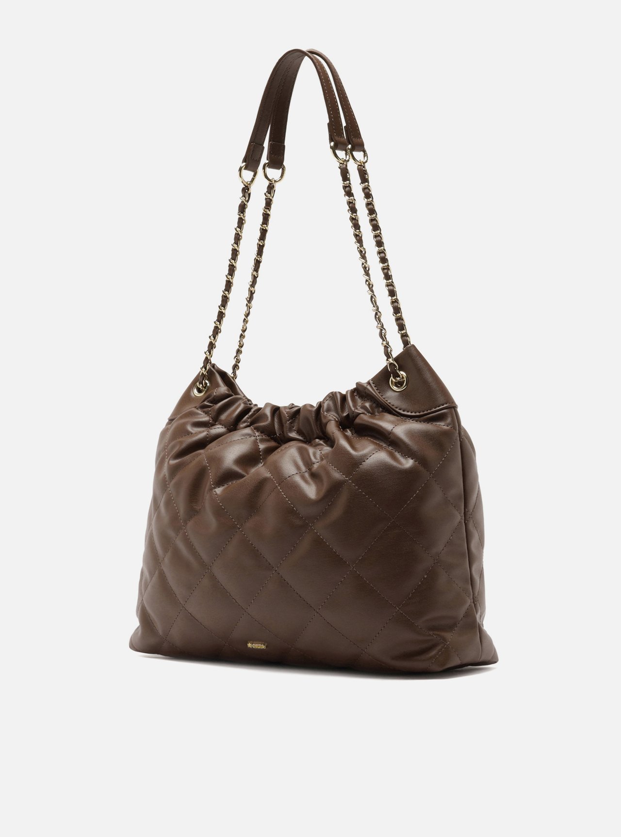 Bolsa Tiracolo Marrom Grande Matelassê — foto 2
