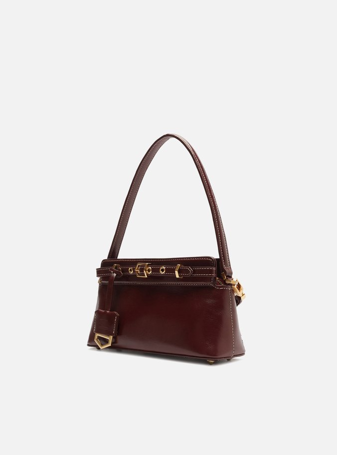 Bolsa Tiracolo Bordô Couro Pequena Victória