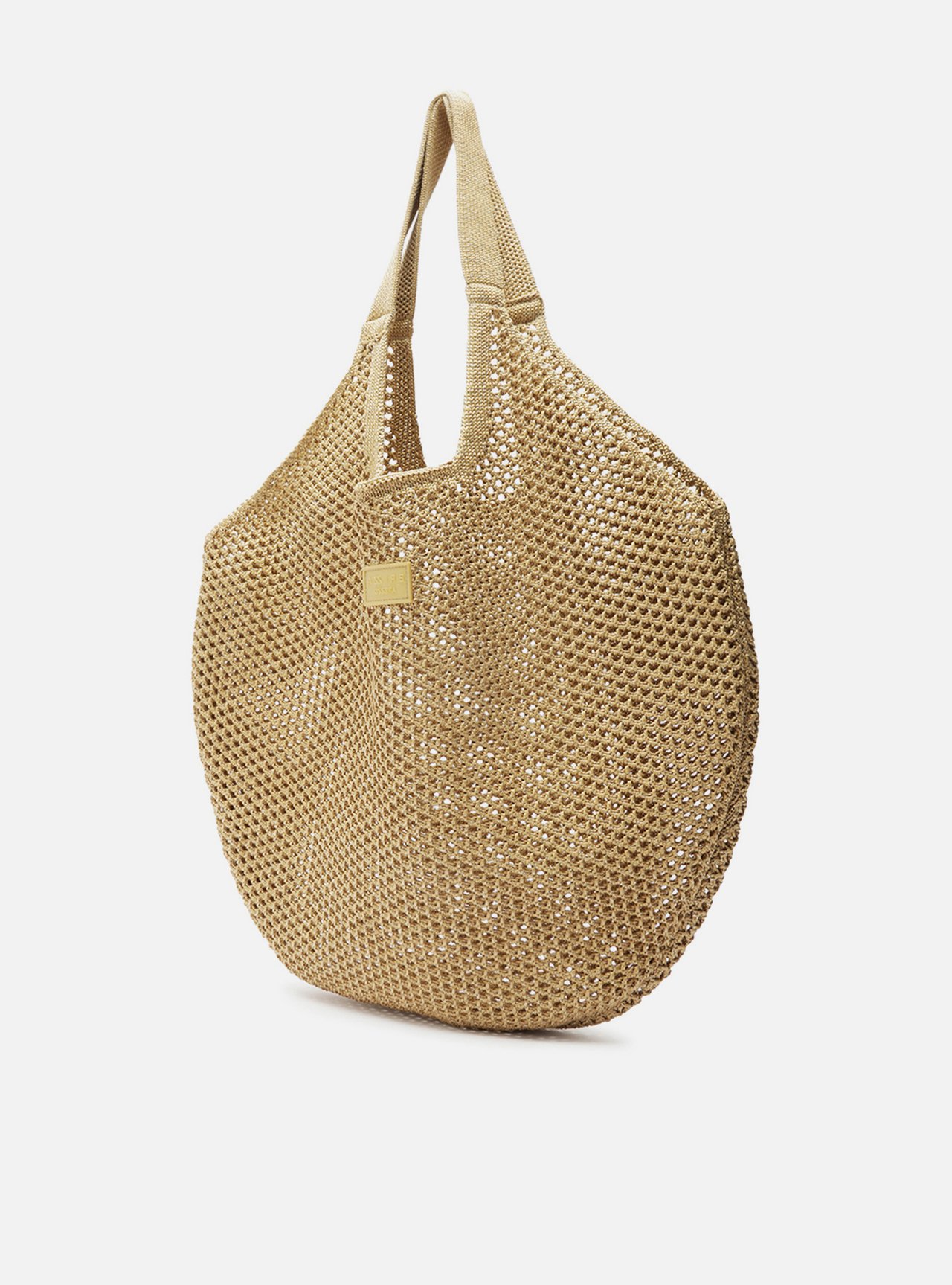 Bolsa Shopping Bege Crochê Mayra Glam Grande — foto 2