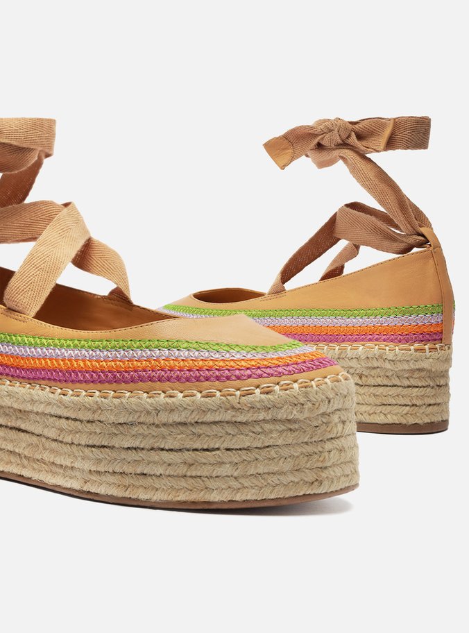 Espadrille Nude Couro Flatform Color