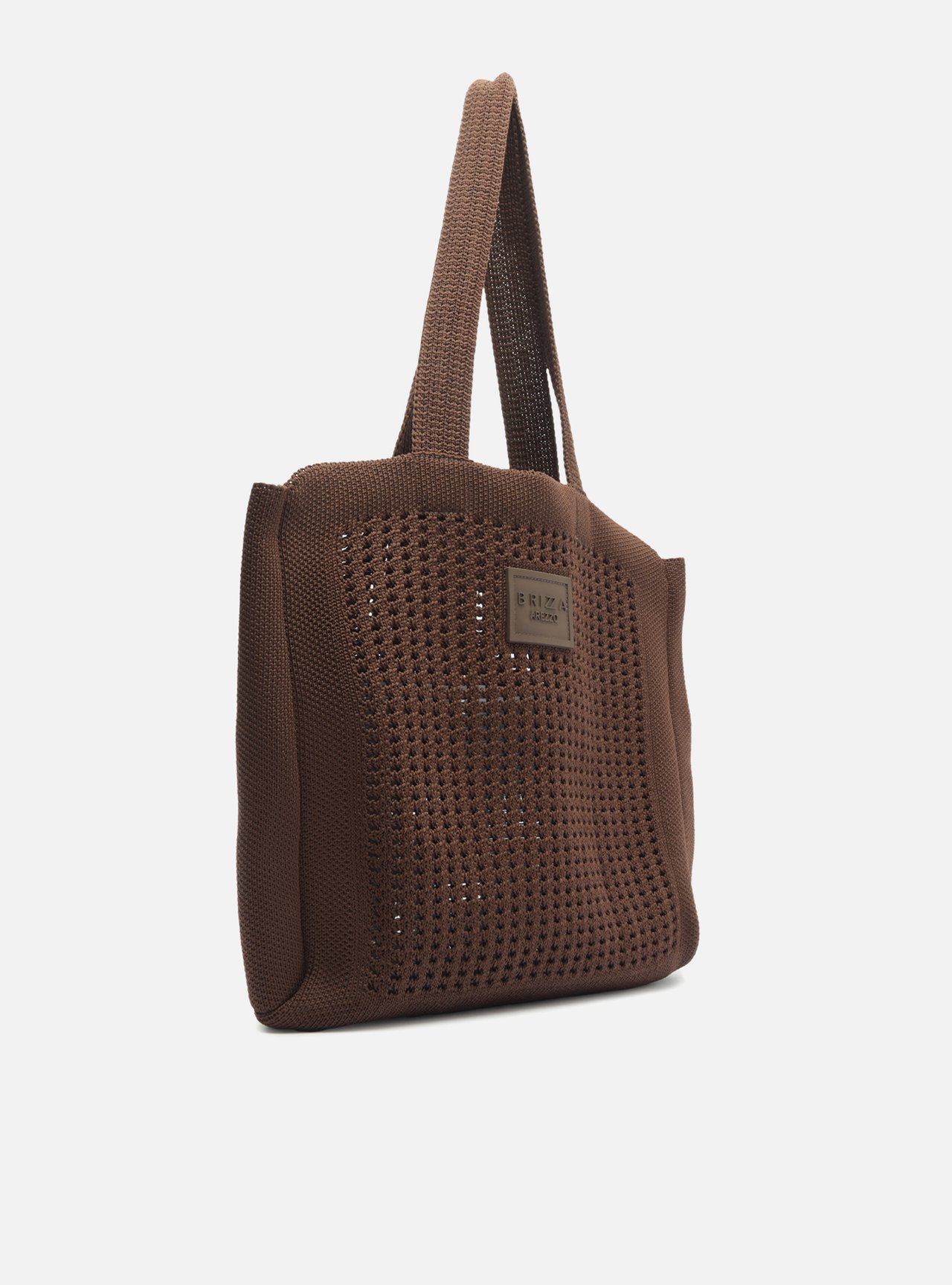 Bolsa Shopping Marrom Knit Grande Brizza — foto 5