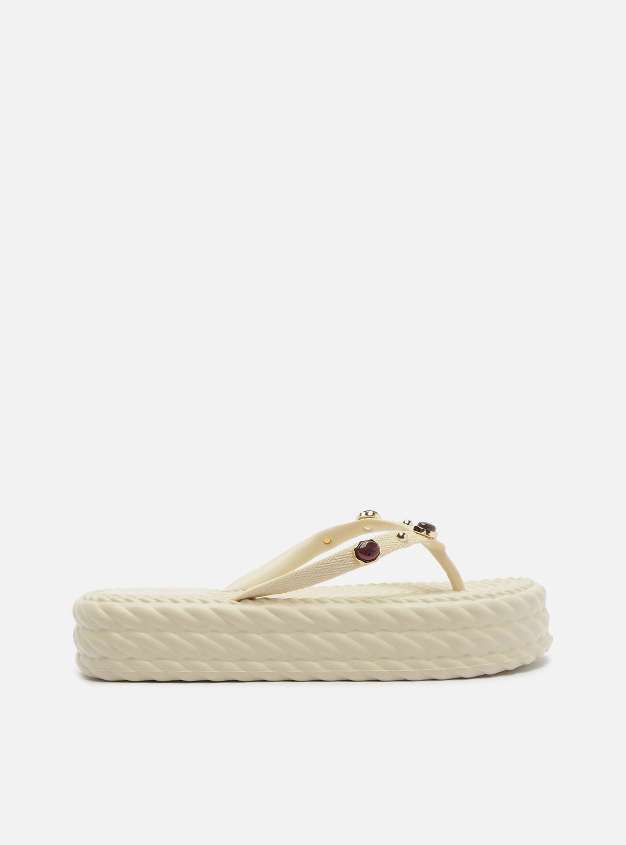 Chinelo Off White Flatform Marrocos Pedras Brizza — foto 1