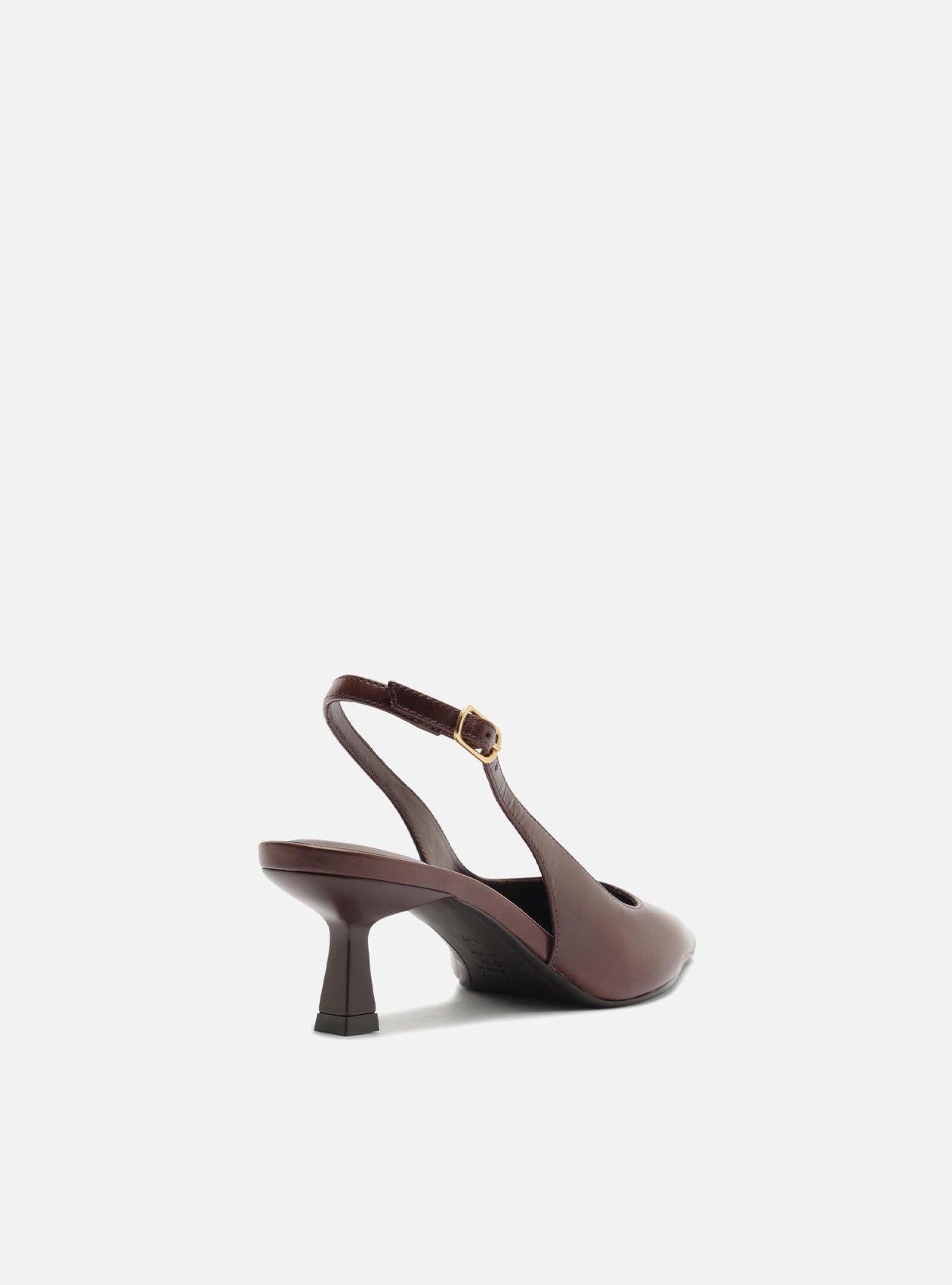 Scarpin Marrom Couro Salto Fino Slingback — foto 3