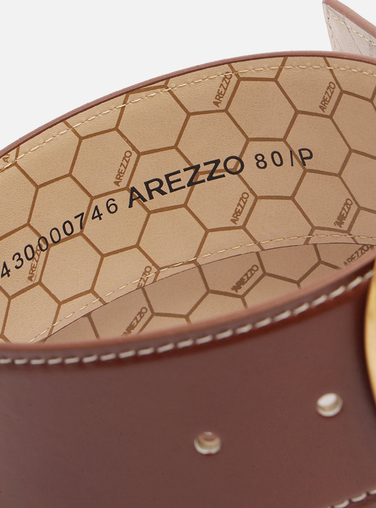 Cinto Marrom Couro Largo Maxi Fivela — foto 5