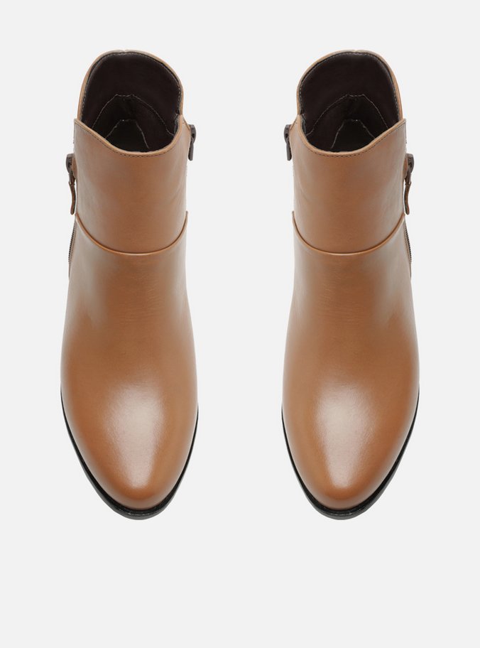 Bota Couro Cano Curto Light Toast