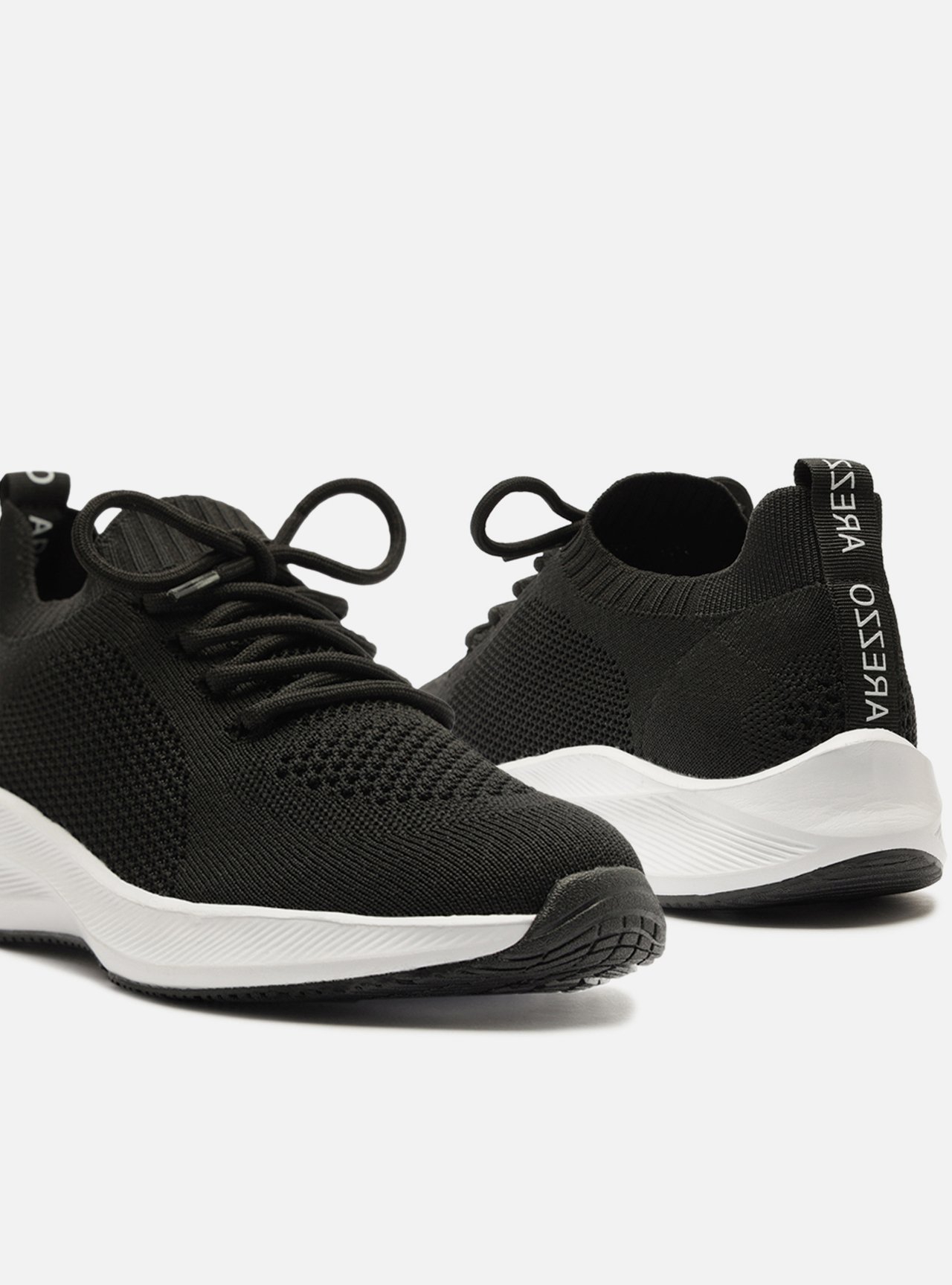 Tênis Preto Knit Esportivo Amarração — foto 4