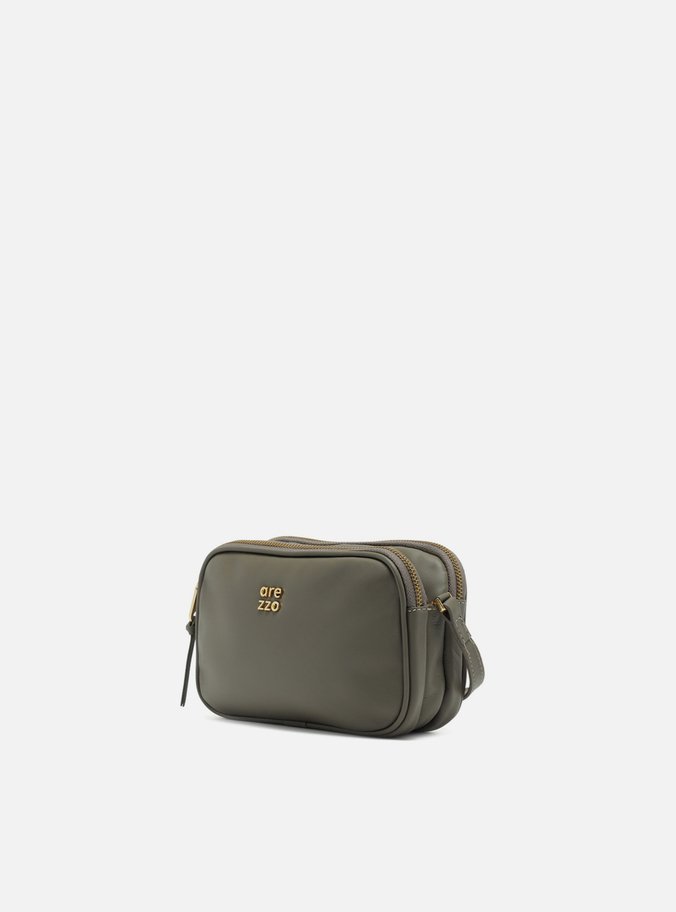 Bolsa Tiracolo Cinza Couro Pequena Assinatura