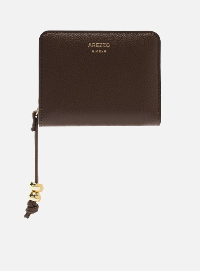 Carteira Marrom Média Zíper Puxador