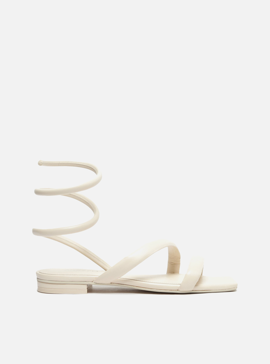 Sandália Rasteira Off-White Espiral Sienna