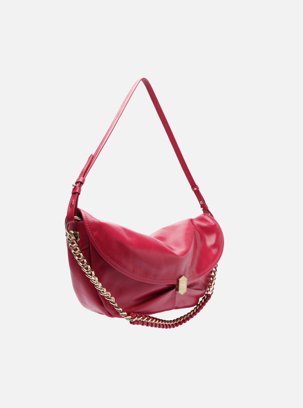 Bolsa Tiracolo Vermelha Couro Metais — foto 5