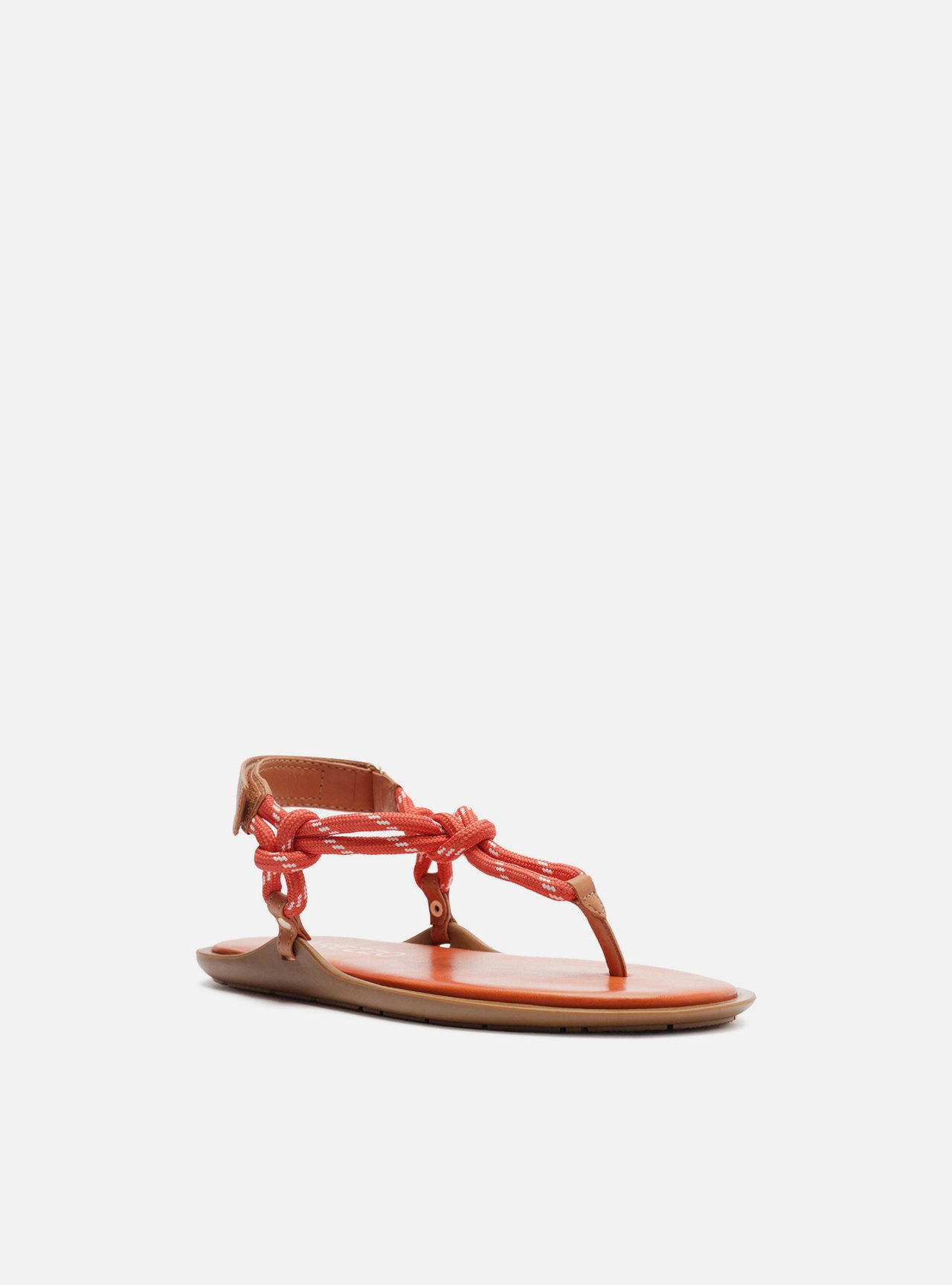 Sandália Rasteira Laranja Couro Custom Anklet — foto 2