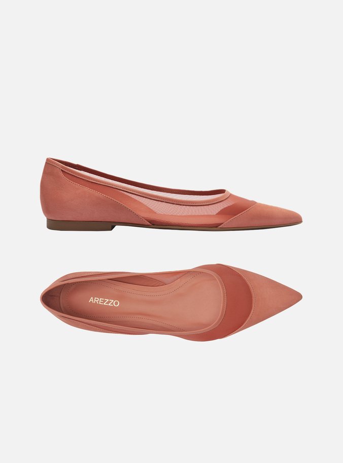Sapatilha Rosa Tela Bico Fino