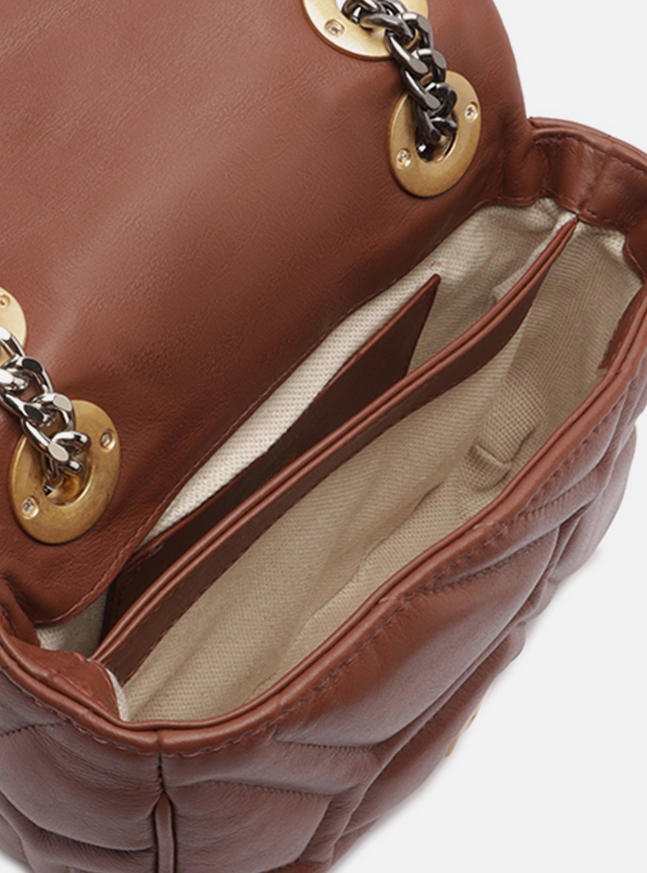 Bolsa Tiracolo Marrom Couro Emma Média — foto 4