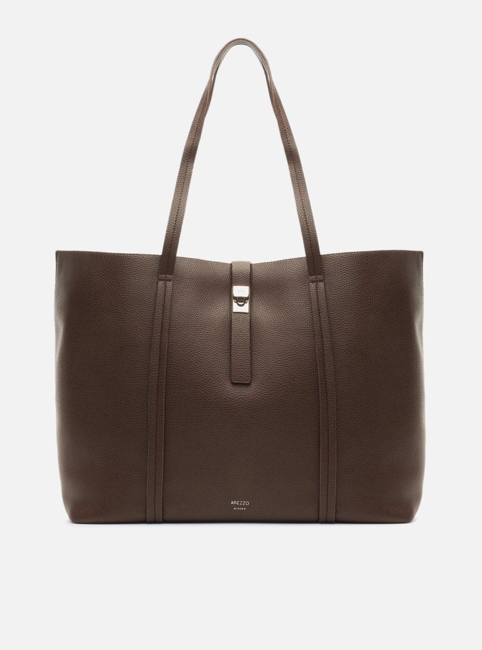 Bolsa Shopping Marrom Grande Fecho Metálico