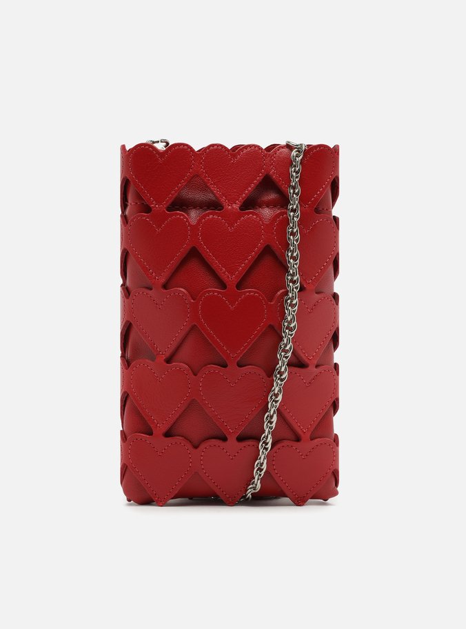 Mini Bag Vermelha Couro Porta-Celular Love