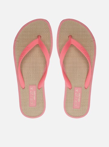 Chinelo de Dedo Rosa Palmilha Palha Brizza Color