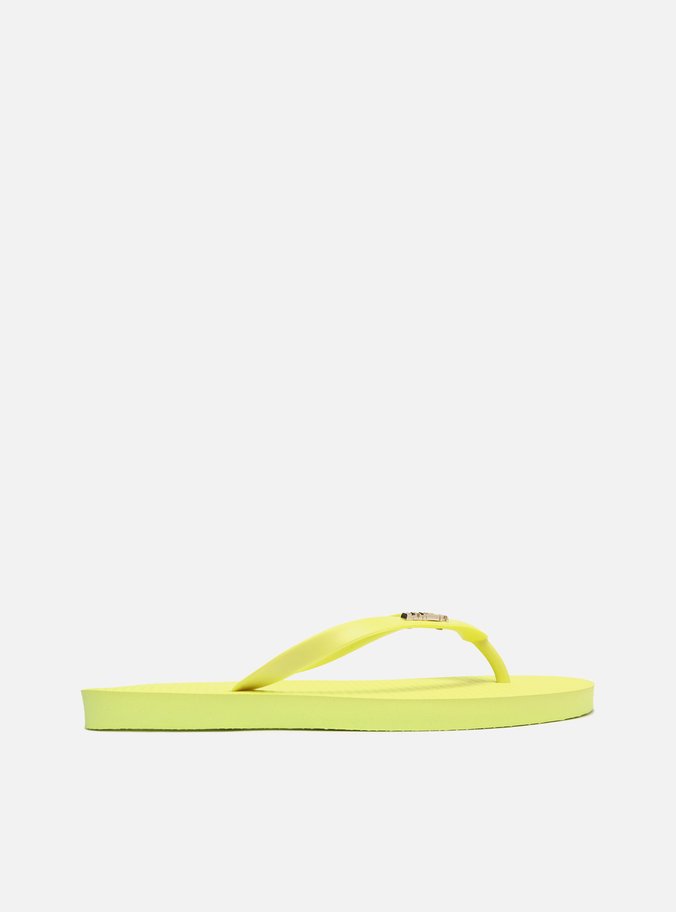 Chinelo de Dedo Amarelo Tiras Textura Brizza
