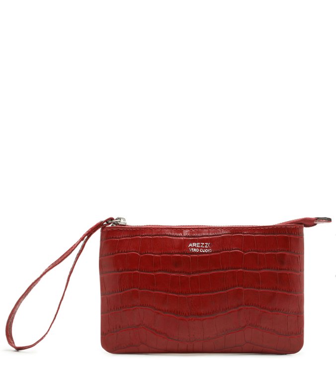 Necessaire Vermelho Croco Manu Soft Rubi