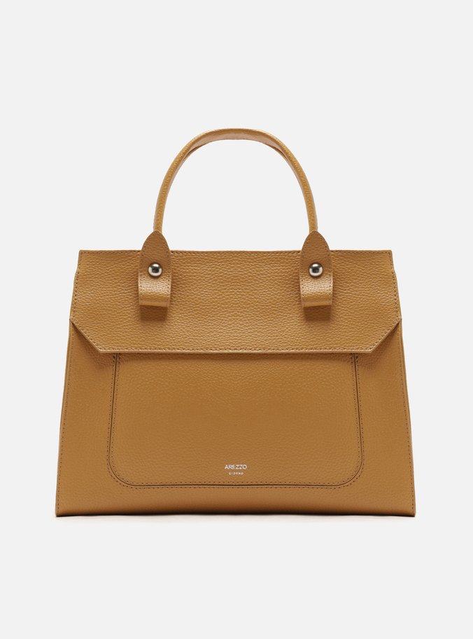 Bolsa Tote Marrom Grande Detalhe Camurça