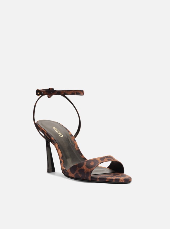 Sandália Animal Print Salto Fino