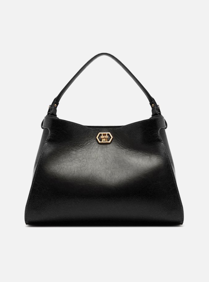 Bolsa Tote Preta Couro Grande