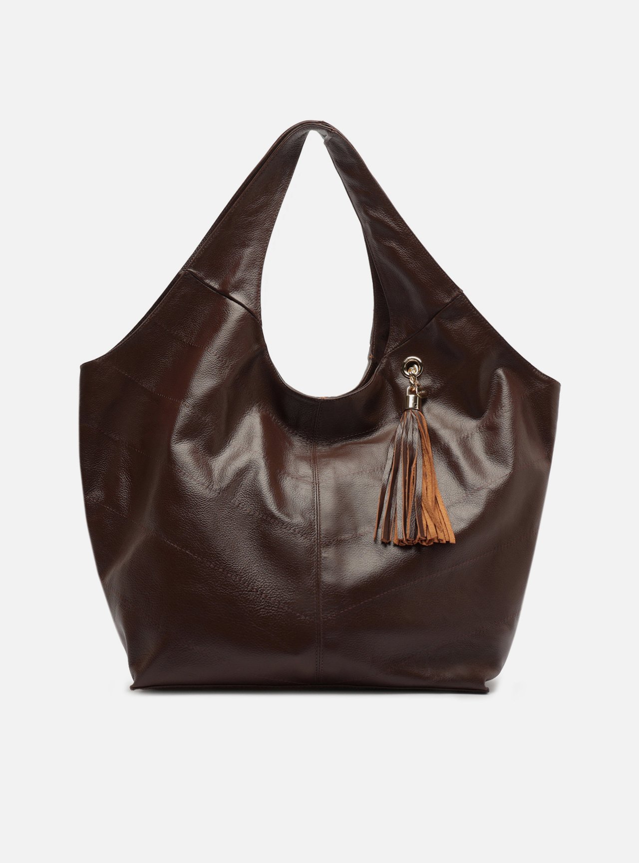 Bolsa Hobo Marrom Cocoa Couro Ísis Grande — foto 1