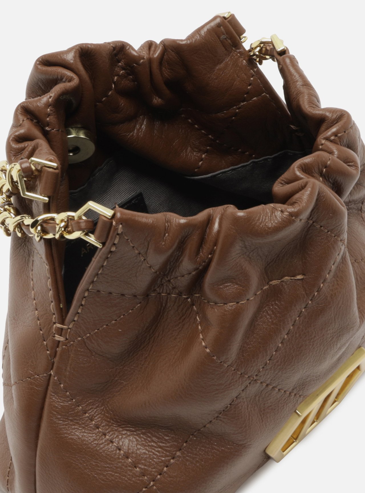 Bolsa Tiracolo Marrom Couro Pequena — foto 4