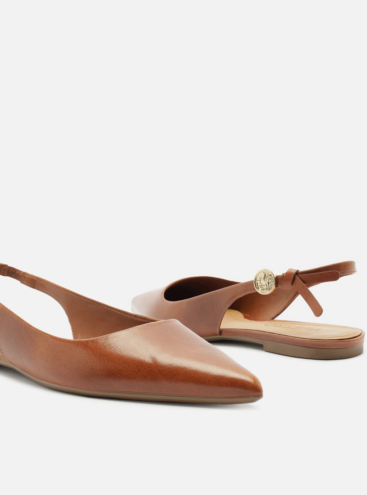 Sapatilha Marrom Couro Slingback Metal Heritage — foto 4