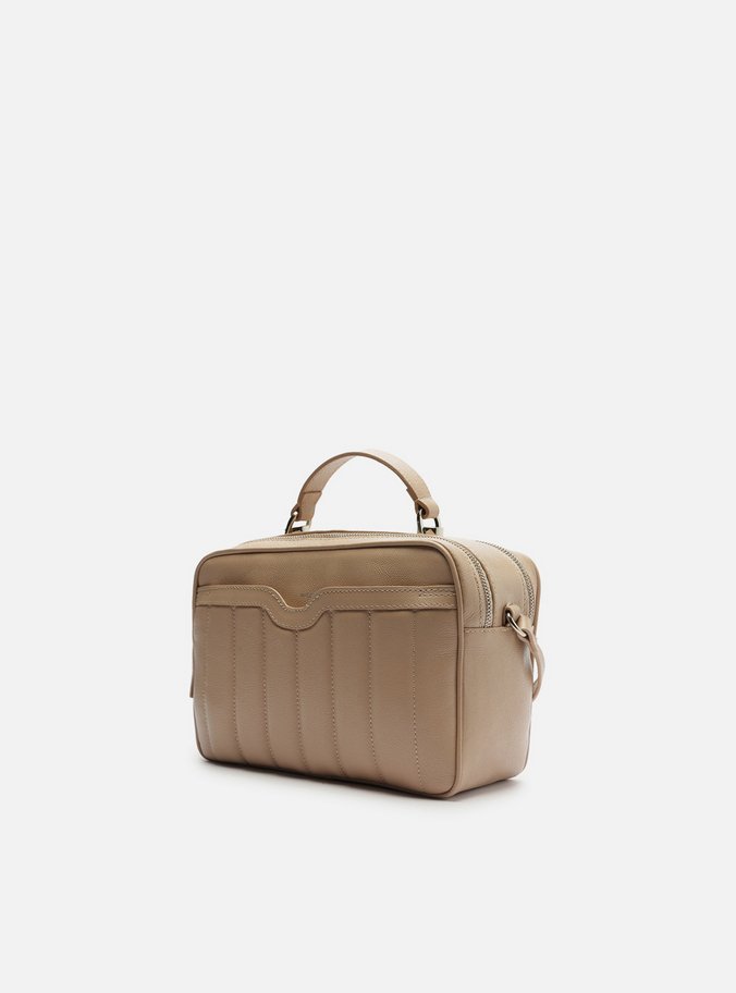 Bolsa Tiracolo Bege Couro Francine Média