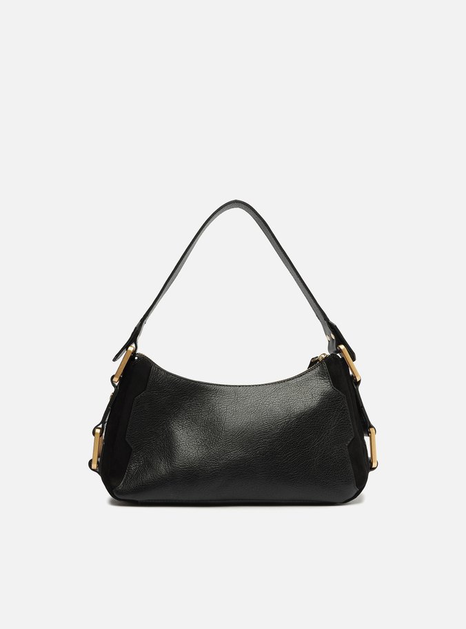 Bolsa Tiracolo Preta Couro Gretha Média