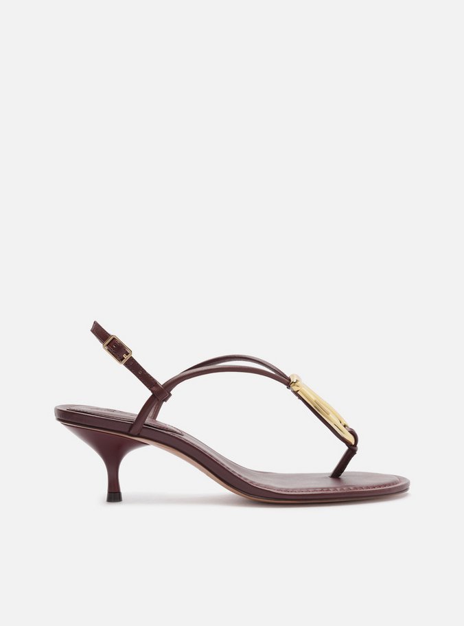 Sandália Vermelha Salto Fino Metais