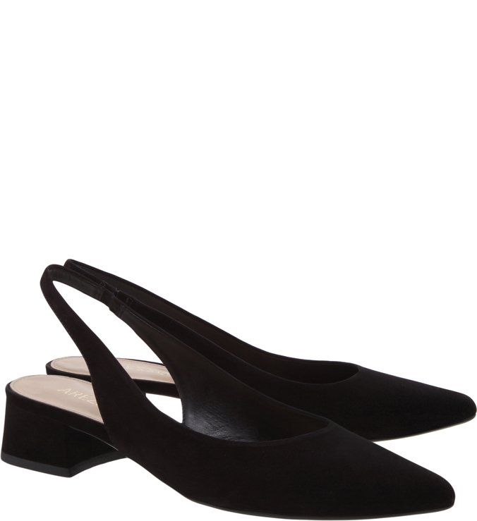 Scarpin Nobuck Slingback Preto
