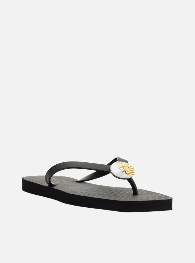 Chinelo de Dedo Preto Square Tiras