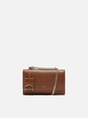 Bolsa Tiracolo Marrom Couro Abraccio Pequena